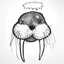 dead walrus head copic marker drawing
